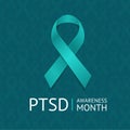 PTSD or Post Traumatic Stress Disorder Awareness Month Concept. Vector