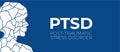 PTSD Post-Traumatic Stress Disorder Trauma Vector Illustration with Person Royalty Free Stock Photo