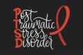 PTSD. Post traumatic stress disorder vector illustration. Royalty Free Stock Photo