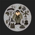 PTSD. Post traumatic stress disorder vector illustration. Royalty Free Stock Photo