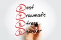 PTSD - Posttraumatic Stress Disorder acronym with marker, medical concept background