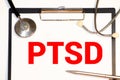 PTSD - Posttraumatic Stress Disorder acronym, medical concept background