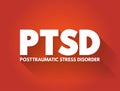 PTSD - Posttraumatic Stress Disorder acronym text, medical concept background Royalty Free Stock Photo