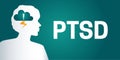 PTSD or Posttraumatic Stress Disorder Background Illustration with a Woman