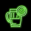 pu erh tea neon glow icon illustration