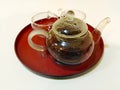 Pu& x27;er tea in pot with teacups