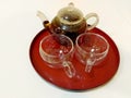 Pu& x27;er tea in pot with teacups