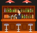 Pub Bar Restaurant Cafe Barkeeper Character Symbol