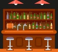 Pub Bar Restaurant Cafe Symbol Alcohol Beer House Interior Icon Background Concept Flat Design Template Vector Royalty Free Stock Photo