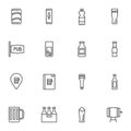 Pub drinks vector icons set