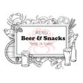 Pub food and beer banner Royalty Free Stock Photo