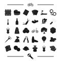 Pub, food, sport and other web icon in black style.equipment, crime, party icons in set collection.