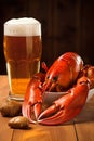 seafood crayfish beer claw snack food glass crawfish red crab background. Generative AI. Royalty Free Stock Photo