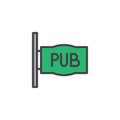 Pub sign filled outline icon Royalty Free Stock Photo
