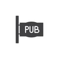 Pub sign icon vector Royalty Free Stock Photo