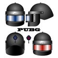 PUBG battle helmets in a team game