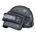 Pubg helmet level 3. Vector illustration isolated on white background.