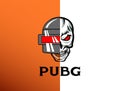 PUBG - PlayerUnknowns Battlegrounds Game. Vector helmet from Playerunknown`s Battleground. Cartoon illustration