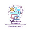 Public access computers concept icon