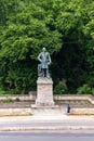 Public Albrecht Graf von Roon statue in front of the Berlin Victory Column in the Tiergarten, Berlin, Germany