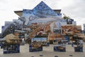 Public art mosaic shows Coronado s Tent City history at Glorietta Bay Marina.