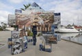 Public art mosaic shows Coronado s Tent City history at Glorietta Bay Marina.