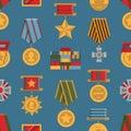 Public award medals seamless pattern.