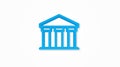 public bank building, university or museum, classic greek architecture 3d realistic line icon. vector illustration