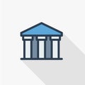 Public bank building, university or museum, classic greek architecture thin line flat icon. Linear vector symbol Royalty Free Stock Photo