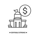 Public bank icon. Financial and economics institution simple vector illustration Royalty Free Stock Photo