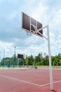 Public basketball court outdoor. Vertical view. Low angle view