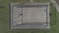 Public Basketball and soccer sport court - Top down aerial image Royalty Free Stock Photo