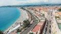 The public baths Plage de Castel and Plage des Ponchettes in the French city of Nice with the well known promenade quai des etats