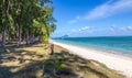 Public beach of Flic en Flac Mauritius overlooking the sea Royalty Free Stock Photo