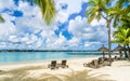 Public beach at Grand baie on Mauritius island, Africa