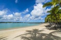 Public beach at Grand baie on Mauritius island, Africa Royalty Free Stock Photo