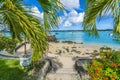 Public beach at Grand baie, Mauritius island, Africa Royalty Free Stock Photo