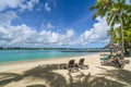 Public beach Grand baie village on Mauritius island, Africa Royalty Free Stock Photo