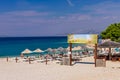 Public beach in Makarska resort with turquoise water