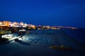 public beach in portugal with night light Royalty Free Stock Photo