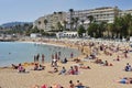Public beach in the Promenade de la Croisette in Cannes, France Royalty Free Stock Photo