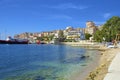 Public beach in Saranda, Albania Royalty Free Stock Photo