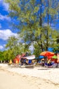 Public beach in Sihanoukville in Cambodia