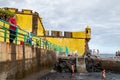 Public beach at the walls of Fort Sao Tiago, Funchal, Madeira