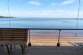 Public bench in Lacanau lake in France