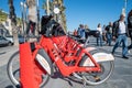 Public Bicycle Service in Barcelona on the beach of La Barceloneta in the capital of Catalonia in Spain in 2023