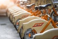 Public bicycles of the city of Milan in Italy Royalty Free Stock Photo