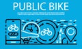 Public bike banner, outline style