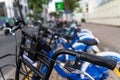 Public bike service launched in Ho Chi Minh City, install the mobile app on your smartphones and fill out personal information for Royalty Free Stock Photo