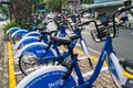 Public bike service launched in Ho Chi Minh City, install the mobile app on your smartphones and fill out personal information for Royalty Free Stock Photo